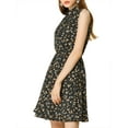 thumbnail image 6 of MODA NOVA Juniors Printed Half Placket Sleeveless Belted Dress, 6 of 6