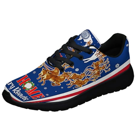 

Wyoming Take Me Home Country Roads ChriStas Santa Claus Shoes Sneakers Black Size 13