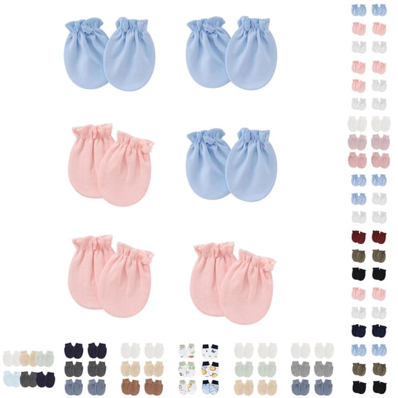 6 Pairs Baby Mittens No Scratch Mittens Soft Gloves Mittens for 0-6 Months Boys Girls