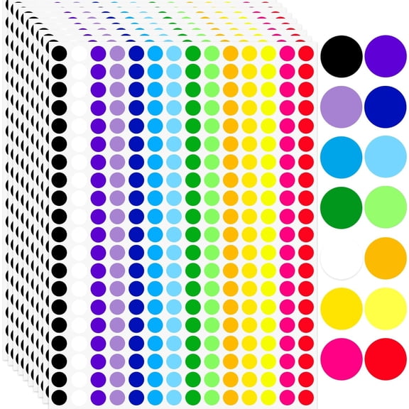 2800 PCS 1/2" Dots Stickers, 14 Colors Small Circle Stickers, Color Coding Labels for Office, Toddlers, Kitchen