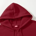 thumbnail image 4 of Mens Long Sleeve Zip-up Hoodie With Kanga Pocket Wine 3XL, 4 of 6