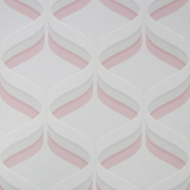 Retro Ogee Pink Geometric Wallpaper Walmart Com Walmart Com