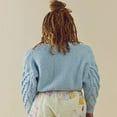 thumbnail image 3 of Women‘s Long Sleeve Cropped Cardigan in Cable Knit with Button Closure, 3 of 5