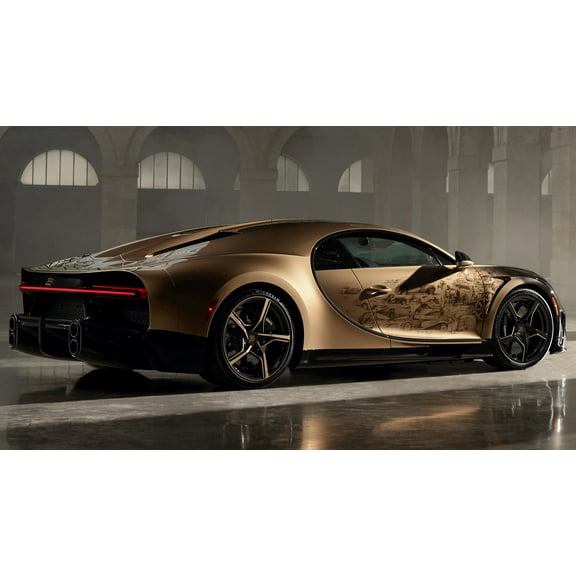 2023 Bugatti Chiron Super Sport Golden Era Wall Art Print Poster
