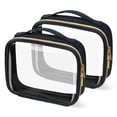 thumbnail image 1 of Neceser de viaje FAYORORY, paquete de 2, transparente con asas, negro, 1 of 5