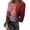 #009-Multicolor, variant on Craaazy Womens Crewneck 3/4 Sleeve Embroidery Blouse Loose Fit Solid Color with Frog Button Detail Casual Tops for Daily Wear