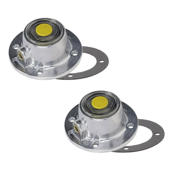 2 Pack Aluminum Trailer Hub Cap with Gasket & Rubber Vent Plugs Compatible with Freightliner MT45 2010 - 6 Holes Hub Cap for Trailer Axle, Replaces 343-5111 SCR3435111 STM3435111