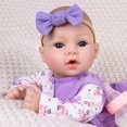 thumbnail image 2 of Muñeca Reborn Aori Relike Girl de 18 pulgadas con ropa morada, 2 of 8