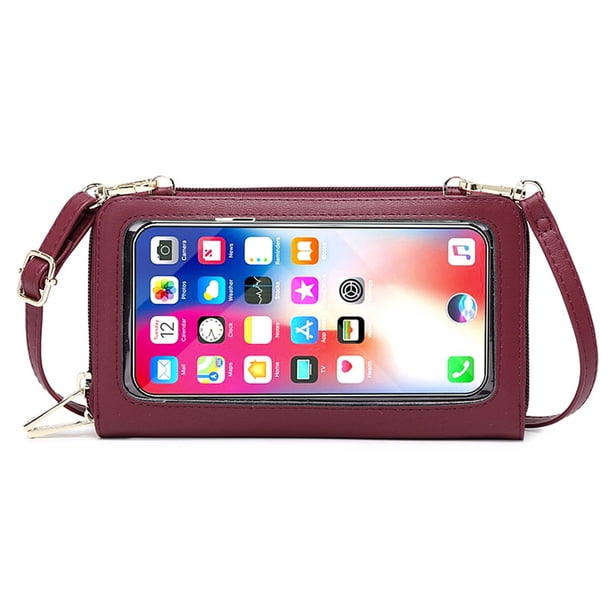 Bolso de mano con pantalla táctil para mujer, bolso bandolera pequeño, carteras para teléfono