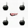 thumbnail image 2 of 2 Inch Black Floor Safe Twin Wheel Casters with Brakes 5/16 Thread Stem Set of 4, 2 of 2