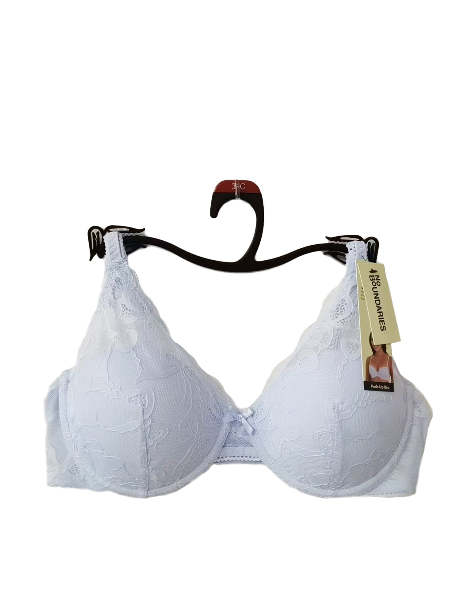No Boundaries Bow Lace Half Cup Bra, Women's 34B-40DD
