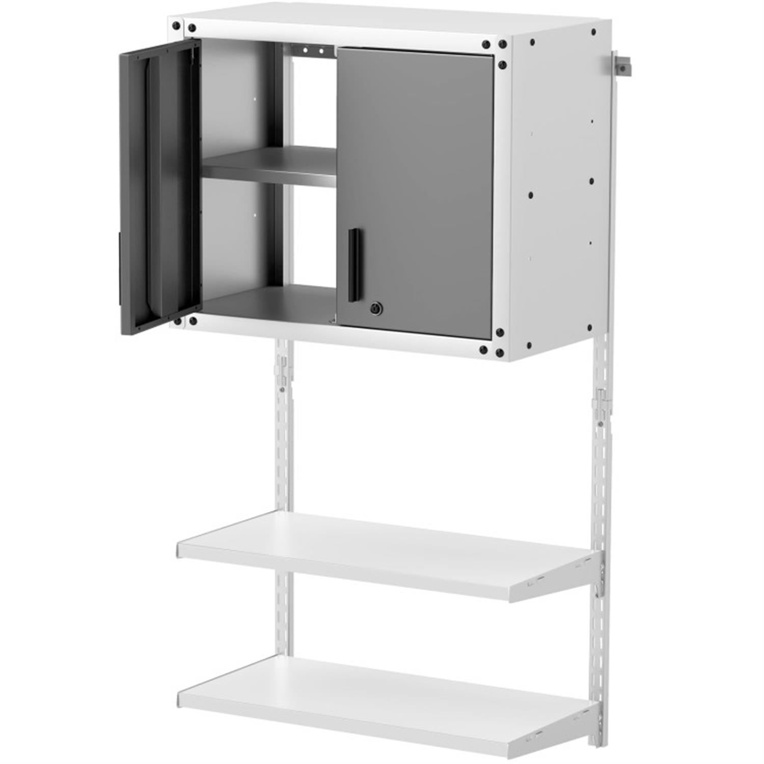 Demi Bonn Metal Wall Cabinet with Lock and 3 Adjustable Shelves, Garage Storage Cabinet, Gray