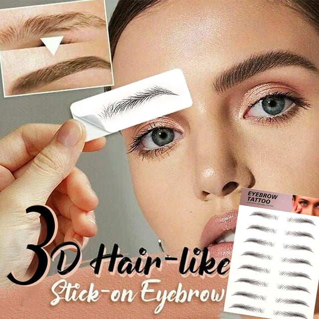 Fiudx Pegatinas para Cejas, Moldeador de Cejas de Fácil Aplicación, Parche de Larga Duración, Transformación de Aspecto Natural, Solución de Maquillaje Rápida, para Amantes de La Belleza, Incluye 8 P