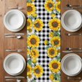 thumbnail image 6 of Sunflower Table Runner - 36 Inch Long, Kitchen Dining Table Runner Dresser Scarves, Black White Check Country Yellow Floral Farmhouse Decor for Coffee Tables Wedding Party Banquet, 6 of 8