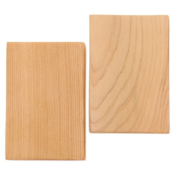 SHOWERORO 2 Pcs Small Wood Blocks for Craft DIY Projects for Artists Teachers Students Light Brown Smooth Surface