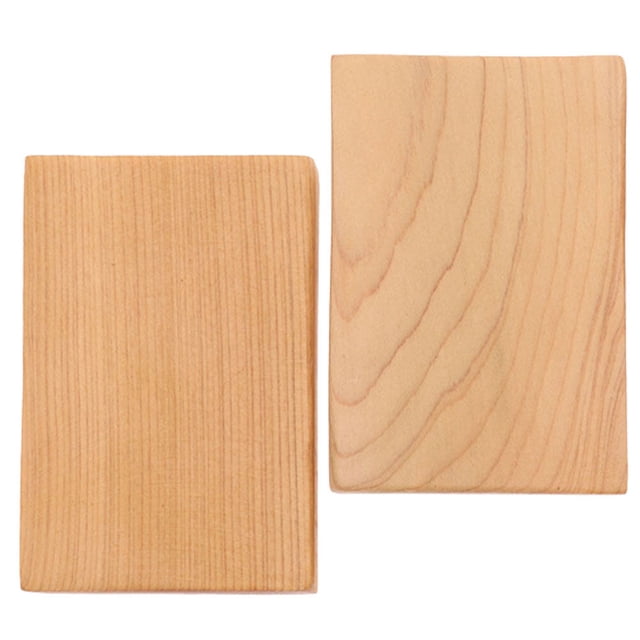 SHOWERORO 2 Pcs Small Wood Blocks for Craft DIY Projects for Artists Teachers Students Light Brown Smooth Surface