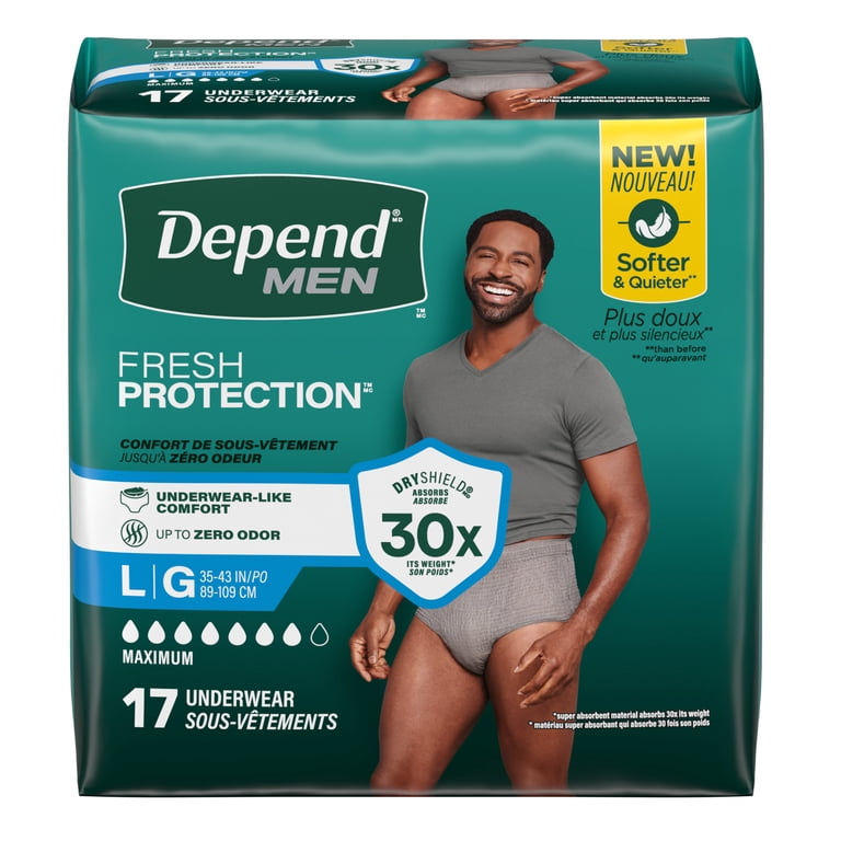 パンツ ORDINARY  DELIVERY MANCOLOURLESS Depend Fresh Protection Incontinence Underwear for Men, Adult