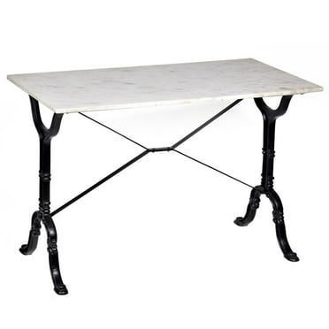 Bowery Hill Solid Marble Top Bar Table in White