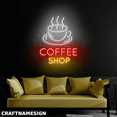 thumbnail image 3 of Craftnamesign Hot Coffee Neon Sign, Coffee Store Wall Sign, Wall Decor For Coffee Shop, 3 of 5