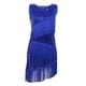 thumbnail image 1 of Vestido de Baile Latino jinwen con lentejuelas brillantes y borlas Azul real, 1 of 8