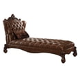 thumbnail image 5 of Acme Versailles Chaise w/1 Pillow, 2-Tone Light Brown PU & Cherry Oak Indoor 76"L x 41"W x 49"H, 5 of 7