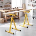 thumbnail image 3 of Ironmax Lot de 2 Supports Pliants pour Rouleaux, Supports d'Aération Portatifs, Hauteur Réglable Jaune, 3 of 10