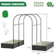 thumbnail image 4 of Slsy 3 in 1 Galvanized Raised Garden Bed with 85in Tall Arch Trellis for Climbing Vegetables Flowers Herbs, Metal Raised Garden Bed Kit with Trellis, Plant Ties, Climbing Supporting Netting, 4 of 12