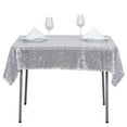 thumbnail image 2 of Efavormart 54" x 54" Wholesale Premium Silver Table Cover Sparkly SEQUIN Square Tablecloth For Banquet Wedding Party, 2 of 3