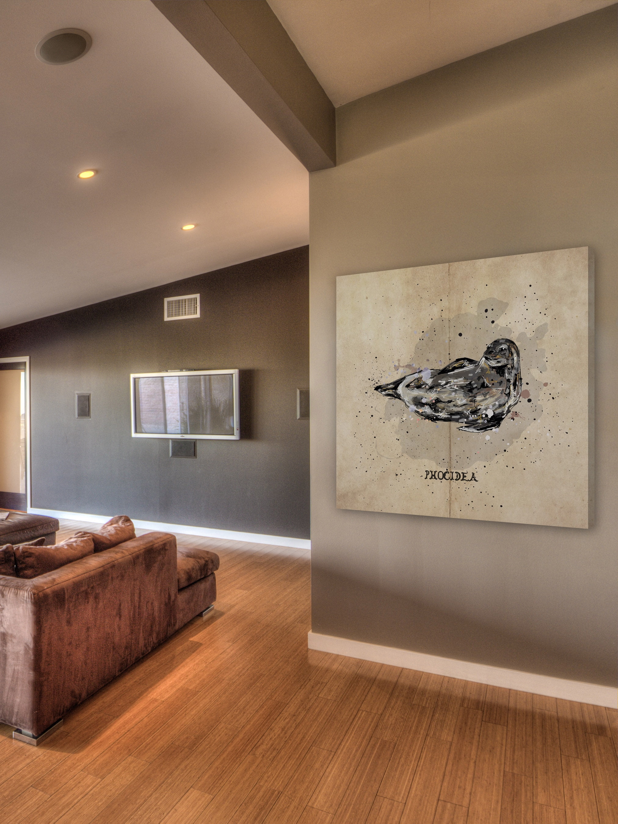 "Phoque" Painting Print on Wrapped Canvas