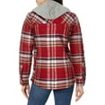 thumbnail image 4 of Dickies Women’s Flannel Hooded Shirt Jacket, Boyfriend Aged Brick Plaid, S, 4 of 7