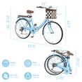 thumbnail image 3 of Folding Women Bicycle 24 Inch, 7 Speed Beach Cruiser Bike for Women, High Carbon Steel Frame Ladies Bicycle with Basket& Rear Rack, Commute Bike for Women Adults, Multiple Colors, 3 of 9