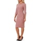 thumbnail image 4 of INSPIRE CHIC Vestido Vintage para Mujeres de Manga 3/4 para Trabajar Vestidos Tipo Sheath XL Rosa Sucio, 4 of 6