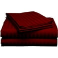 thumbnail image 3 of California King Size 100% Egyptian Cotton Bed Sheets Luxury 800 Thread Count 4Pcs Sheet Set - Burgundy Stripe Sateen Weave for Soft & Silky Feel Long Staple Cotton 26" Inch Deep Pocket, 3 of 7