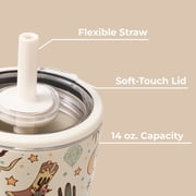 HydroJug Everyday Tumbler – Ceramic-Lined Insulated Tumbler with Straw and Soft-Touch Lid, Cup Holder Friendly – 14 oz, Rodeo