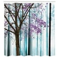 thumbnail image 3 of Ambesonne Autumn Shower Curtain, Lonely Tree Leaves Woods, 69"Wx70"L, Almond Green, 3 of 5