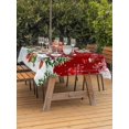 thumbnail image 2 of Outdoor Tablecloth with Umbrella Hole and Zipper, Red Christmas Rectangle Table Cloth 52x70 Inch Waterproof Tablecloth, Xmas Snowman Tree Snowflake Balls Picnic Table Cover for Patio Camping, 2 of 7