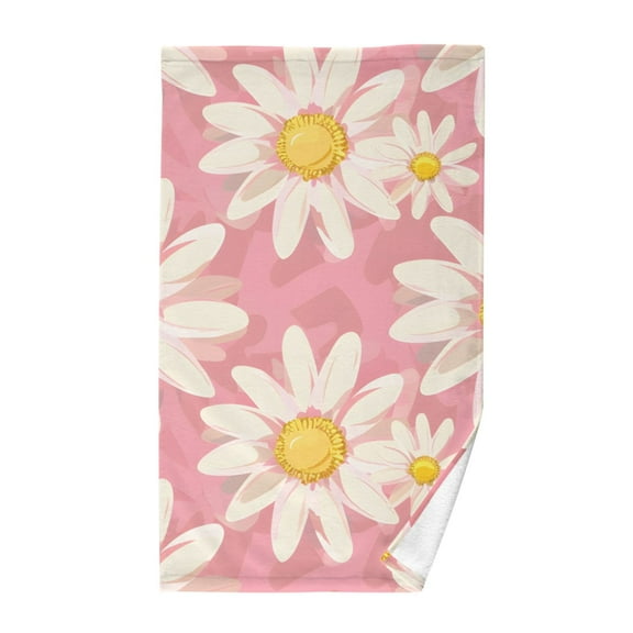 Floral Daisy Cotton Face Towels Absorbent Hand Towel Soft Bathroom Towel for Kitchen Hotel Decoration
