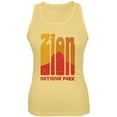 thumbnail image 1 of National Park Retro 70s Color Bars Zion Juniors Soft Tank Top Yellow X-LG, 1 of 1