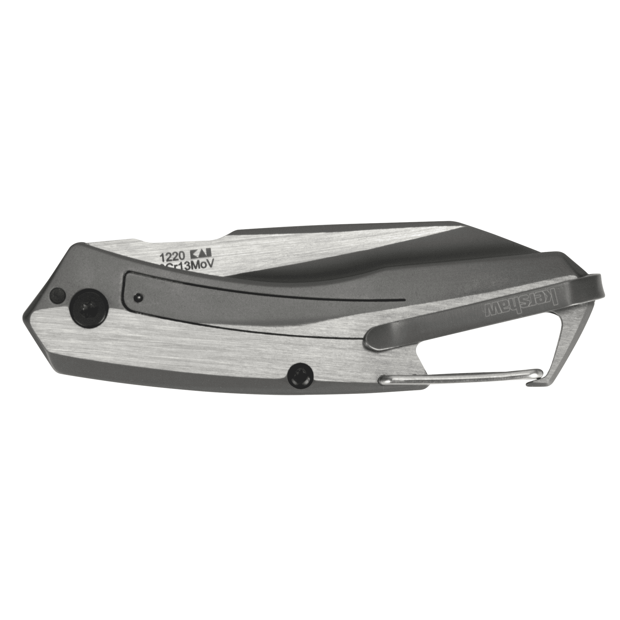 Kershaw Reverb (1220) Lightweight Folding Pocket Knife with 2.5 In. 8Cr13MoV Stainless Steel Blade; Features Carabiner Clip, Frame Lock, and Single Position Extra Deep Carry Pocket Clip; 1.6 oz.