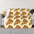 thumbnail image 3 of Throw Blanket for Couch, Cute Pizza Cartoon Super Soft Fuzzy Comfy Warm Throw Blanket, Cuteness Lightweight Cozy Plush Flannel Blanket & Throws for Sofa and Bed All Season, 3 of 5