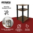 thumbnail image 3 of Redmon 3-Tier Shelf Side Table, Lightweight Freestanding Storage Unit, Oak Woodgrain, 3 of 12