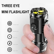 Three Eyed Mini Flashlight, Rechargeable LED Flashlights High Lumens HOT H4O5