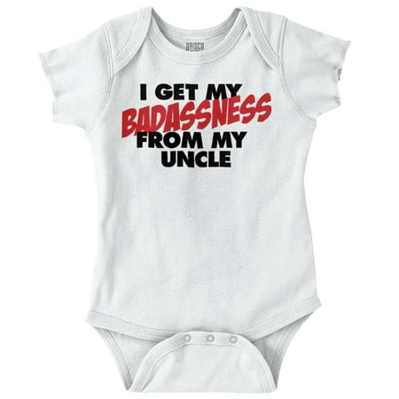 

Uncle Newborn Romper Bodysuit For Babies Get Bada**ness From My Niece Nephew