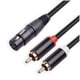 thumbnail image 1 of Cable divisor XLR hembra de 3 pines a macho doble en Y, cable de audio para mezclador y amplificador, cable de interconexión de audio estéreo, 2 metros, 1 of 7