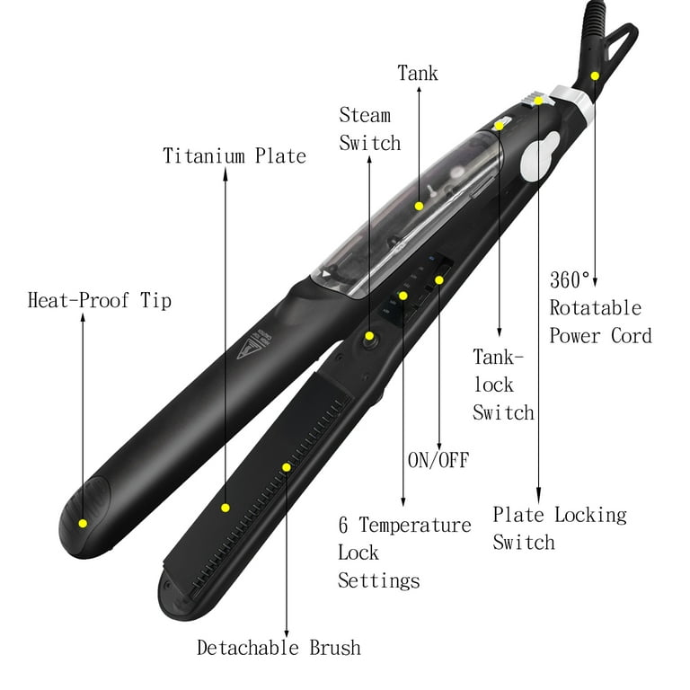 Hairitage Straight to It Flat Iron for Hair Straightening & Frizz Control | Ceramic Tourmaline Straightener for All Hair Types | Auto Shut Off, Gray