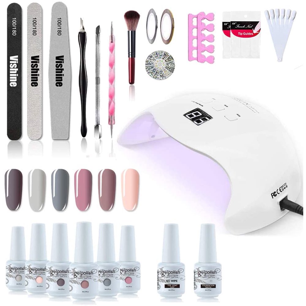 Vishine UV LED Nail Lamp Gel Nail Kit, Upgraded 40W Gel Nail Polish LED