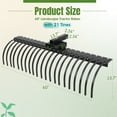 thumbnail image 1 of 60 Inch Heavy Duty 3 Point Rock Rake for Compact Tractors - Rotating Tow-Behind Garden Tool for Lawns, Ground Leveling & Maintenance - Fits 2 Inch Receiver, Category 1, Black, 1 of 6