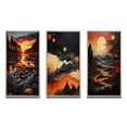 thumbnail image 2 of Designart "Kentucky horizon River" Kentucky Framed Wall Art Set Of 3 - Orange Kentucky Frame Gallery Set For Office Decor, 2 of 7