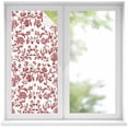 thumbnail image 2 of Red Boho Flower Window Privacy Film, Vintage Paisley Farmhouse Pattern Static Cling UV Sun Blocking Tint Film Heat Control Windows Films for Bedroom Bathroom, Window Stickers 17.7"x39.3", 2 of 8