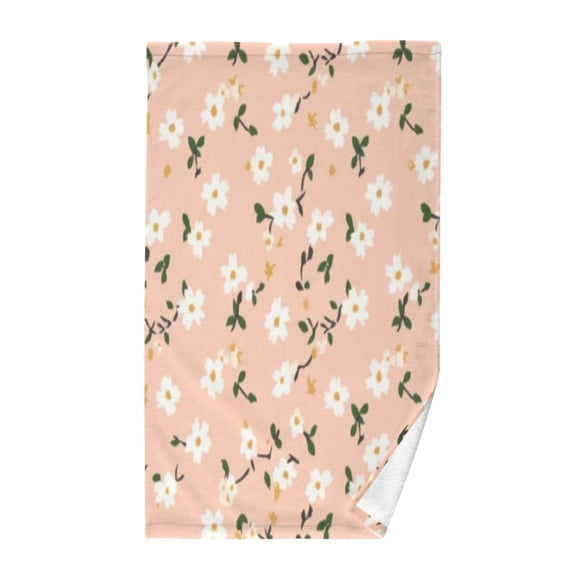 Dainty Pink FloralBath Towel 100% Cotton Soft Thick High Absorbency Hand Face Towel Single Pack 16x28in